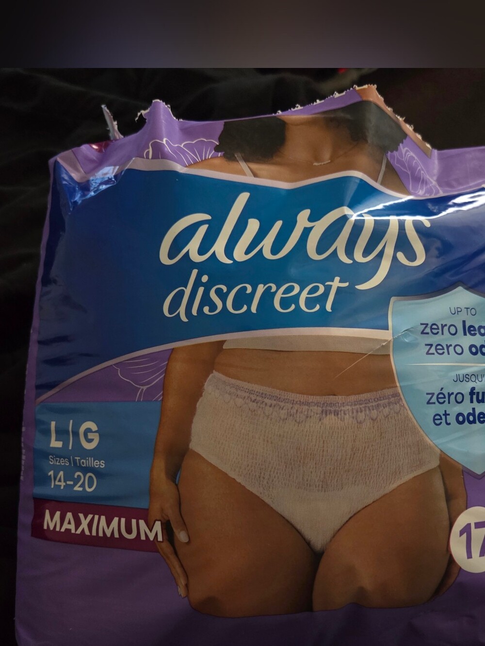 Always decret Incontinence Underwear Size L (14-20) NEW